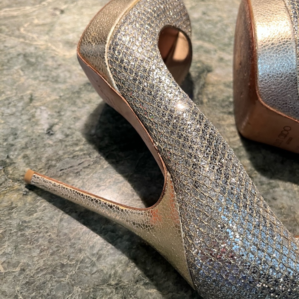 Jimmy Choo glitter fabric heels EU size 38.5 - Picture 5 of 8